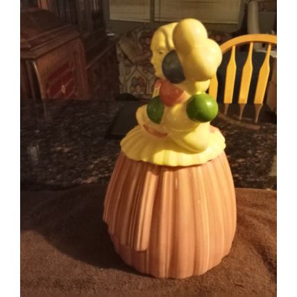 Old Vintage Original Cookie Jar Pottery Guild Balloon Lady 11 3/4" Tall 1940's