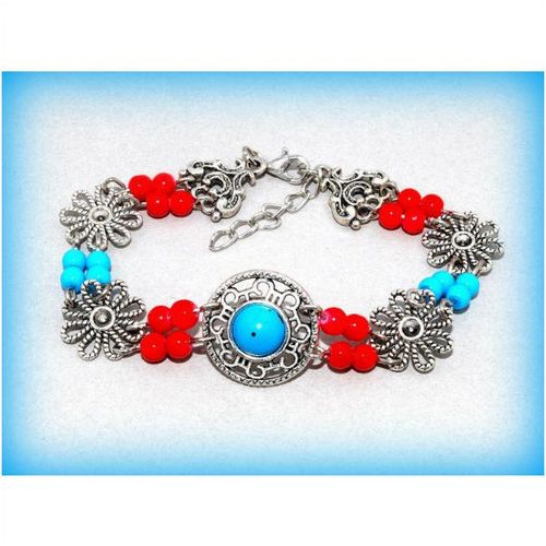 Sale Tibetan Hill Tribe Silver Tone Beads Bracelet Bangle Jewellery 1507