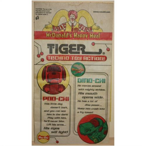 2001 McDonalds Tiger Techno Toy Action Happy Meal Bag
