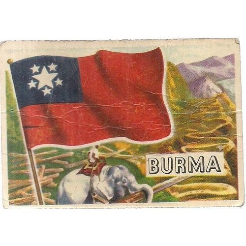 BURMA Flags of the World A&BC card no 11 early 60's =