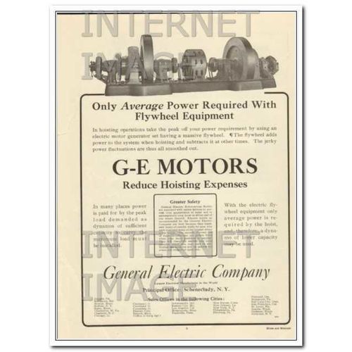 general electric company 1910 flywheel equipment mining vintage ad