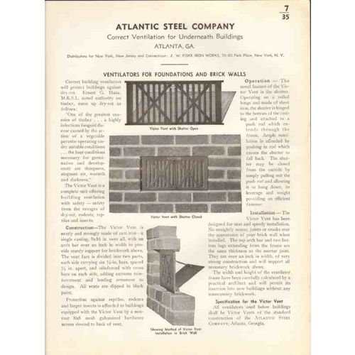 atlantic steel company 1938 ventilation under building vintage catalog