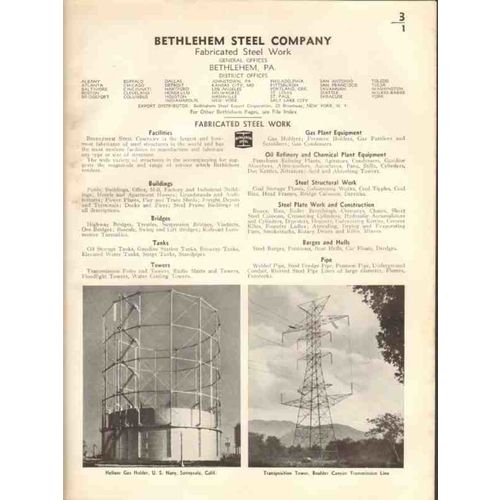 bethlehem steel company 1938 structural shapes beams vintage catalog