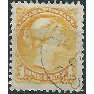 Canada 1876 SG73 1c Orange-Yellow Fine Used....