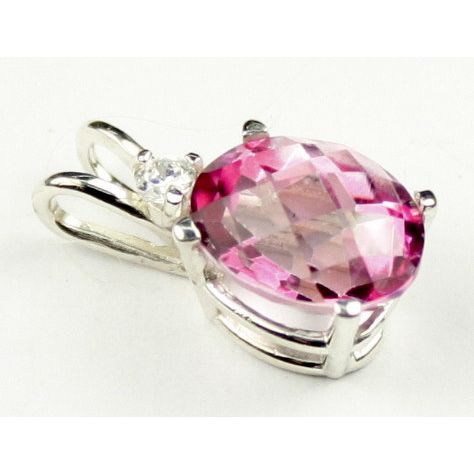 Pure Pink Topaz, 925 Sterling Silver Pendant, SP020
