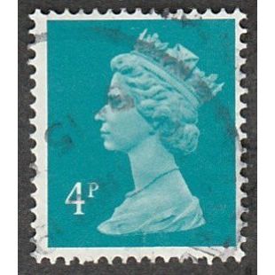 1971-96 Machin . 4p.Value. Greenish-Blue Phophorised Paper Fine Used