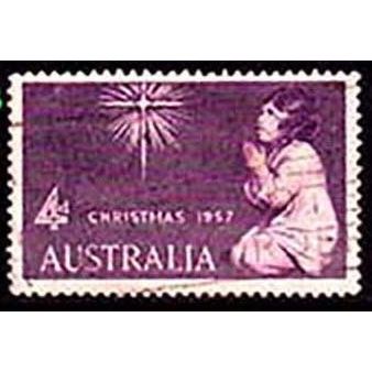 Australia 1957 Christmas 4d Used Stamp.