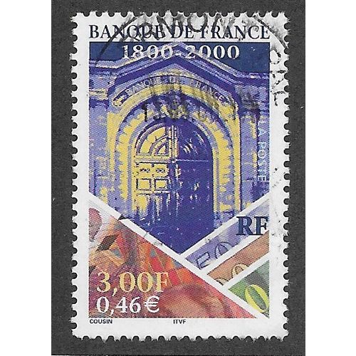 FRA 2000 3F '200TH ANN OF BANK OF FRANCE' FINE USED (EBID55-886)