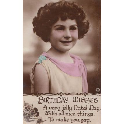 Natal Day Birthday Antique Old Greetings Postcard