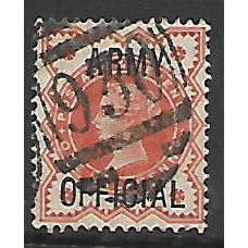 GREAT BRITAIN QV 1896 1/2d VERMILION ARMY OFFICIAL SG O41 USED#2