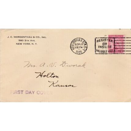 United States 1930 General von Steuben FDC New York cancel written VGC