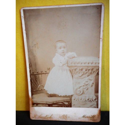 Cabinet Card,Child on Chair,R.Laatsch,Merrill Wisconsin