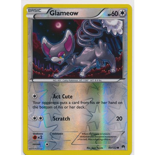Pokemon XY BREAKPoint #093/122 Glameow Rev Holo