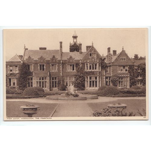 High Leigh House Hoddesdon Fountains Hertfordshire Postcard