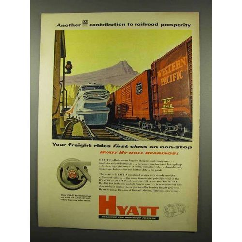 1956 Hyatt Hy-roll Roller Bearings Ad - Railroad