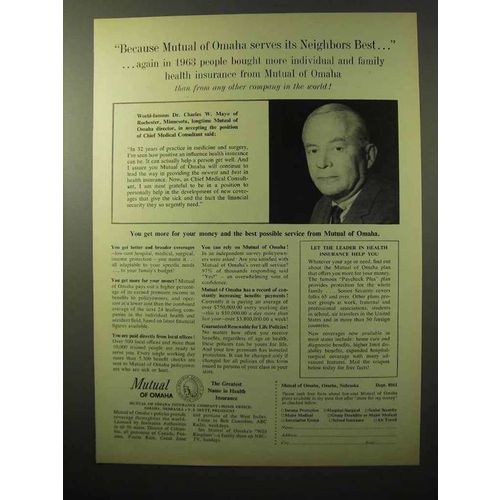 1964 Mutual of Omaha Ad - Serves Its Neighbors Best