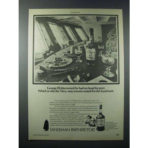 1977 Sandeman Partners' Port Ad - Remain Seated