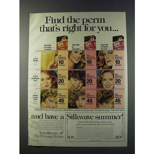 1981 Toni Silkwave Perm Ad - Find the Perm That's Right
