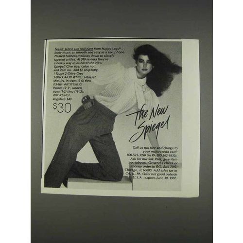 1982 Spiegel Happy Leggs Feelin' Jazzie Silk Pant Ad