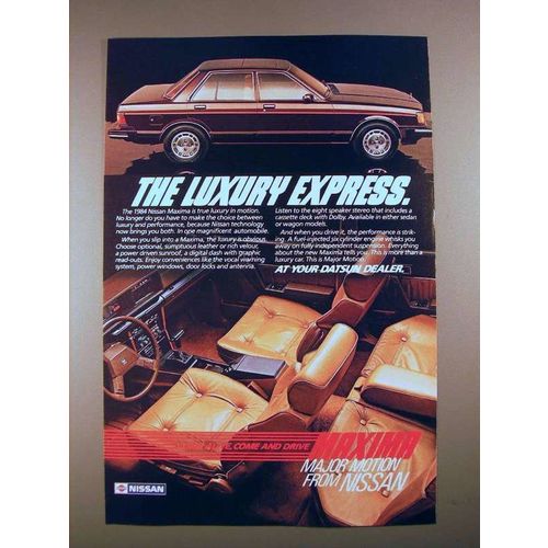 1984 Nissan Maxima Car Ad - Luxury Express