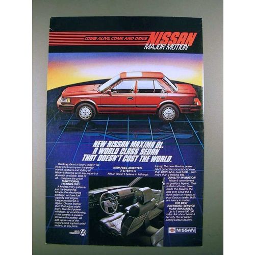 1984 Nissan Maxima GL Car Ad - World Class Sedan