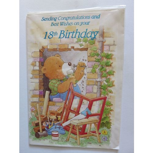 Sending Congratulations And Best Wishes On Your 18th Birthday Card A5 Portrait.