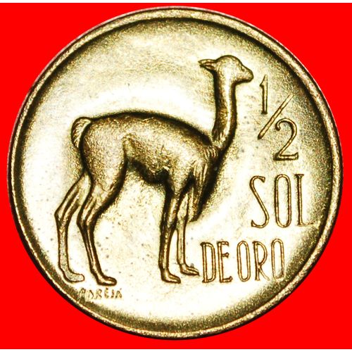 VICUGNA: PERU ★ 1/2 SOL DE ORO 1970 MINT LUSTER! LOW START ★ NO RESERVE!