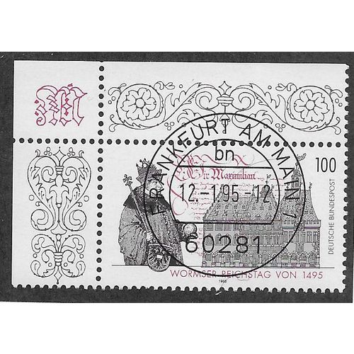 GER 1995 100pf '500TH ANN OF WORMS' (CORNER MARGIN) FINE USED (EBID53-618)