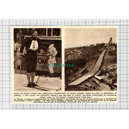 C2633) S Stenersen of Norway World Ski Champion Falun Sweden - 1954 Clip