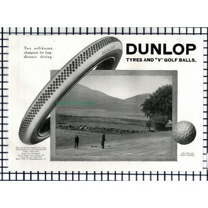 (6956) Dollar Golf Course Dunlop Advert - 1914 Cutting