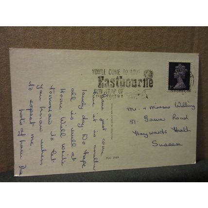 EASTBOURNE, SUSSEX multiview used vintage postcard. 1968 pm #