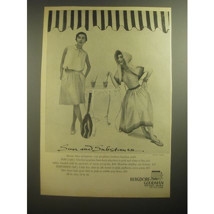 1950 Bergdorf Goodman Fashion Ad - Sun and Substance