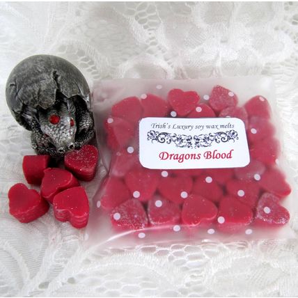 Highly Scented Soy Wax Mini Heart Melts x 30, Dragons Blood Fragrance