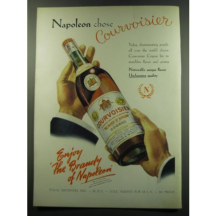 1949 Courvoisier Cognac Ad - Napoleon chose Courvoisier
