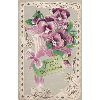 Naught But Gladness Antique Olde English Dialect Greetings Postcard