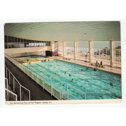 The Swimming Pool at Fort Regent Jersey Postcard Channel Islands