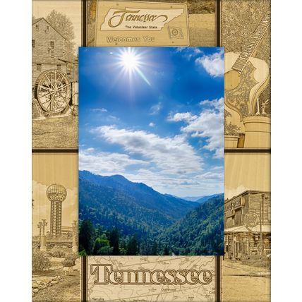 Tennessee Landmarks Laser Engraved Wood Picture Frame Portrait (5 x 7)