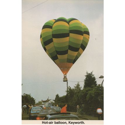 Hot Air Balloon At Keyworth Nottingham 1987 Postcard