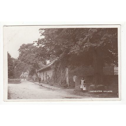 Village Street in Capheaton Postcard RP Northumberland