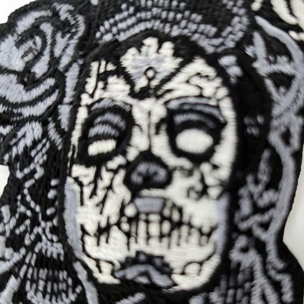 Goth Lady Dead Day Iron On Patch Embroidered Sew Motif Badge 9cm x 5.4cm P248
