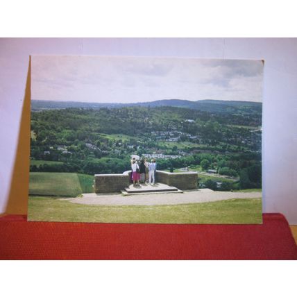 LEIGH HILL FROM SALOMONS MEMORIAL, BOX HILL, Surrey. used postcard 1995 pm =