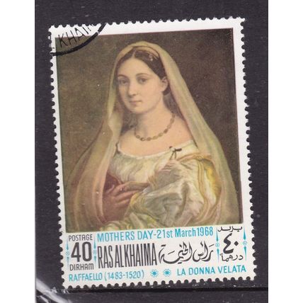 Ras Al Khaima 1968 Raffaello La Donna Velata 40d fine used VGC