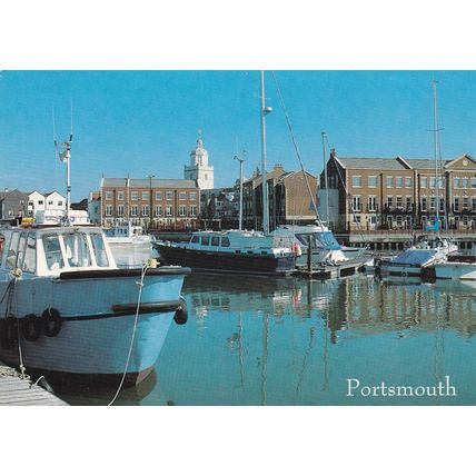 Portsmouth Inner Camber Postcard posted 2000 crease
