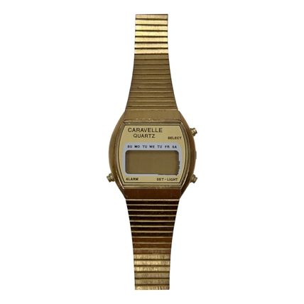 Vintage Caravelle Digital Quartz Women’s Gold Tone Watch For Parts Or Repair