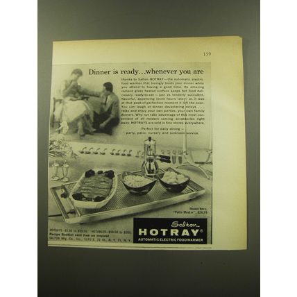 1959 Salton Patio Master Hotray Ad - Dinner is ready.. whenever you are