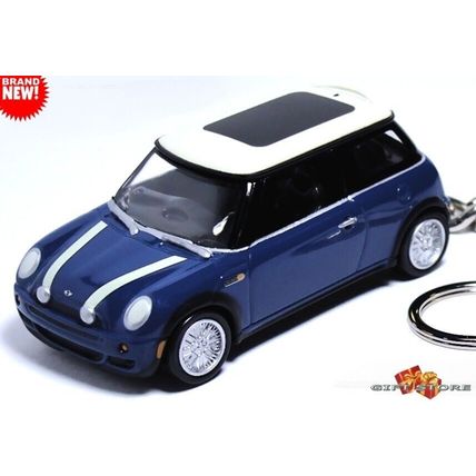 RARE KEYCHAIN BLUE WHITE TOP & SUNROOF BMW MINI COOPER CUSTOM Ltd GREAT GIFT