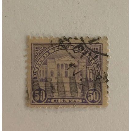 US #570 50c Arlington Amphitheater Lilac Used Canceled Stamp 1922 Antique Cents