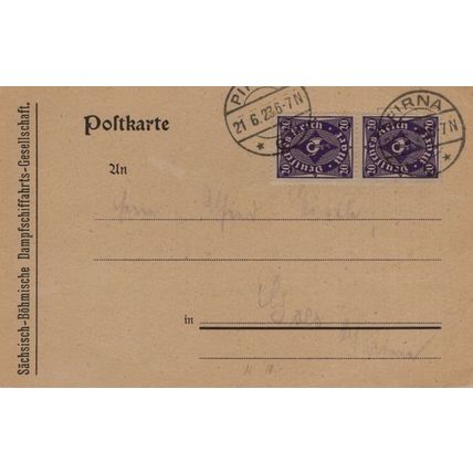 Pirna Saxony Germany Antique Steam Ship Voyage Society Postcard