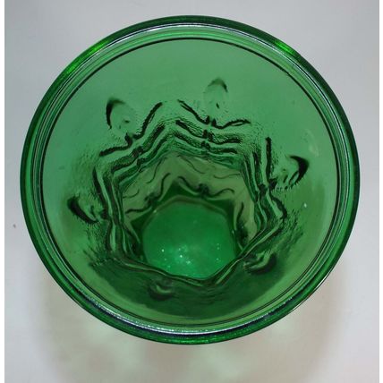 Vintage Emerald Green Glass Vase w/ Vine Leaf Design - FTD 1976 - 10” Tall