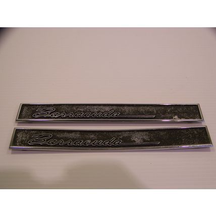 1965 1966 PLYMOUTH BARRACUDA DOOR PANEL EMBLEMS OEM #2571292